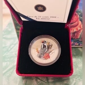Canada 25 Cents 2008 Coin Downy Woodpecker